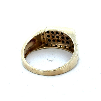 9ct yellow gold diamond ring in size U by Reeves and Sons, featuring a sparkling diamond set in a polished band.