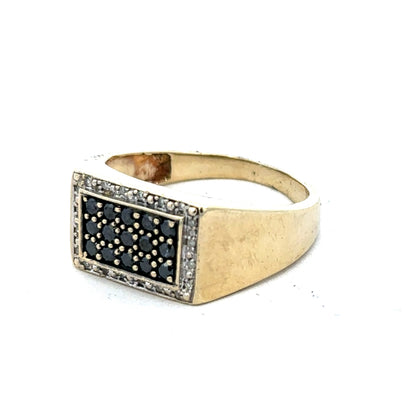 9ct yellow gold diamond ring in size U by Reeves and Sons, featuring a sparkling diamond setting on a polished band.