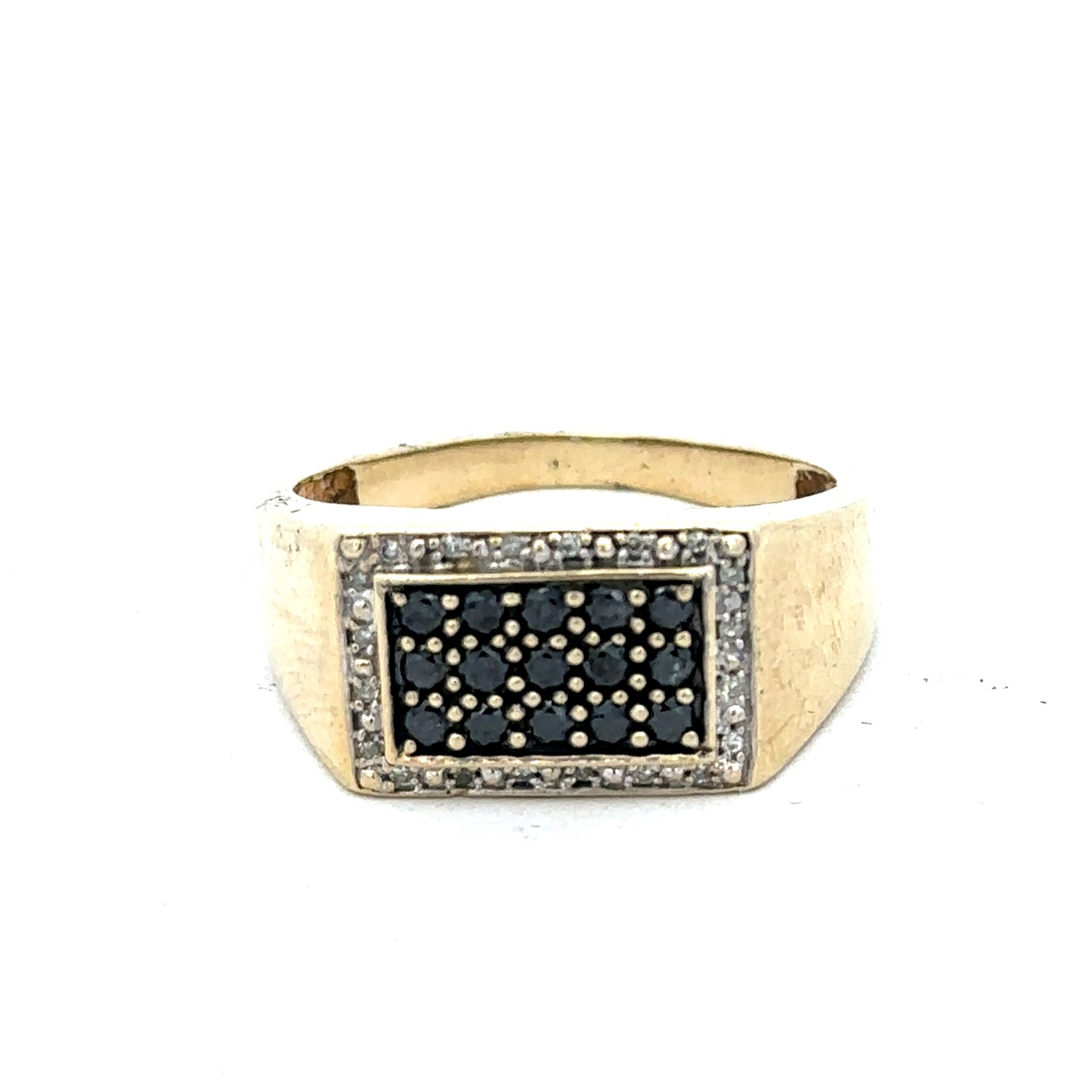 9ct yellow gold diamond ring in size U with sparkling diamonds, featuring Reeves and Sons branding.