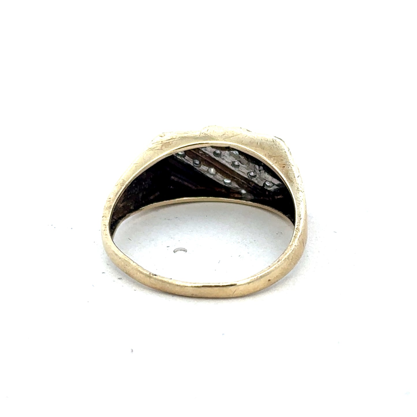 9ct yellow gold diamond ring by Reeves and Sons, showcasing a sparkling diamond set in a sleek gold band.