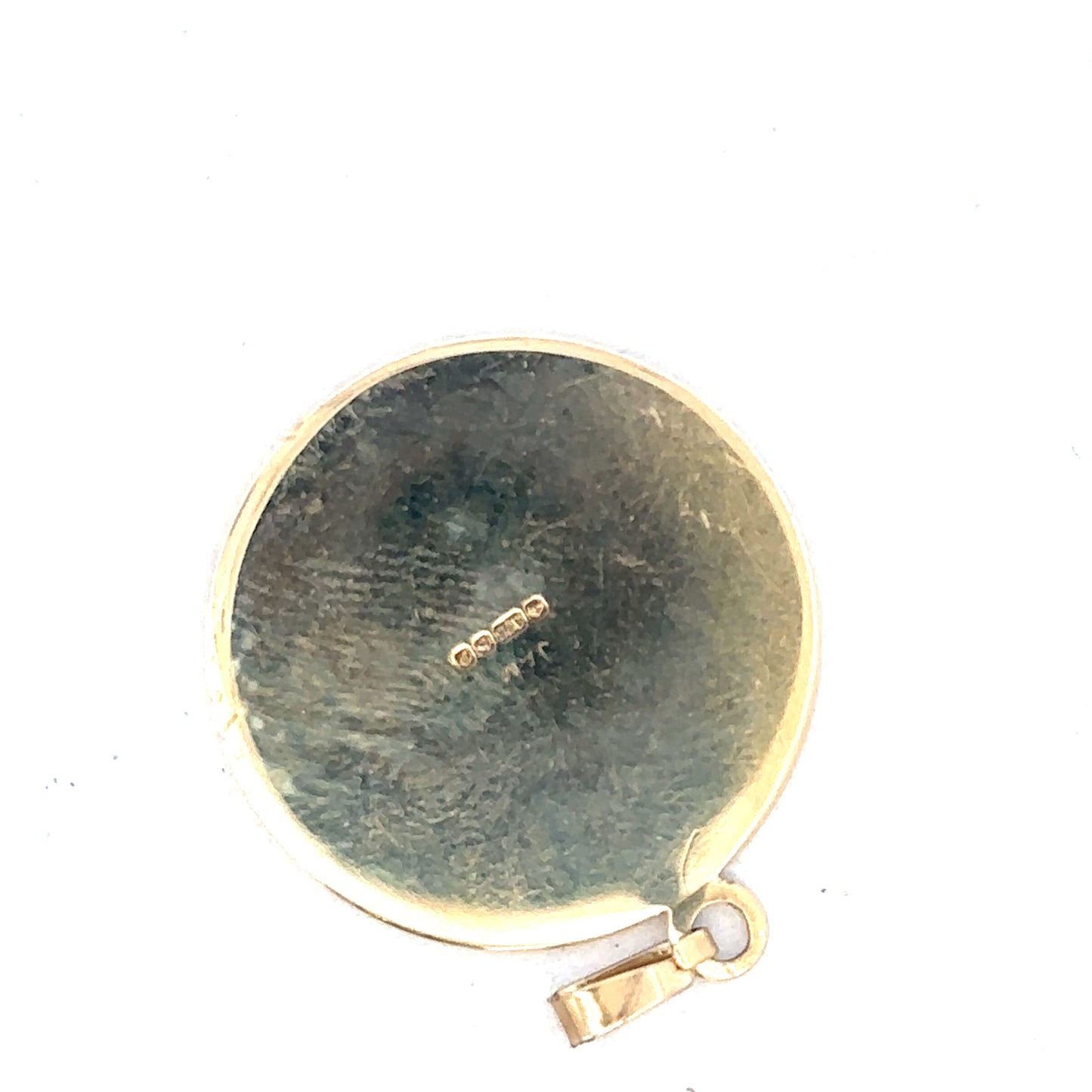 9ct yellow gold St Christopher pendant by Reeves and Sons, featuring detailed religious medal design on a fine chain.