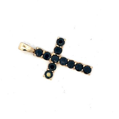 9ct yellow gold cross pendant from Reeves and Sons, featuring a simple and elegant design for jewelry wear.