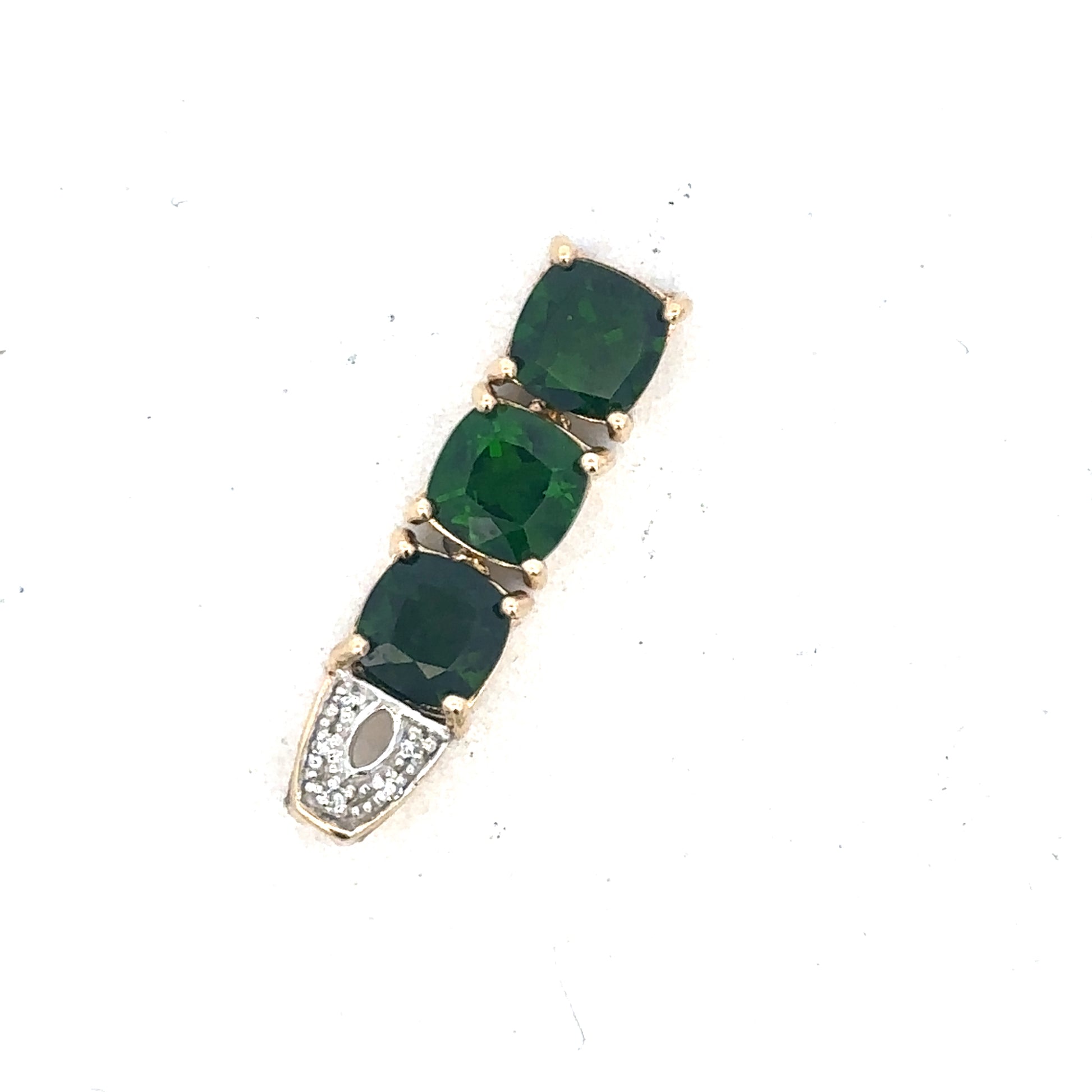 9ct yellow gold diamond pendant by Reeves and Sons, featuring a delicate design with sparkling diamonds.