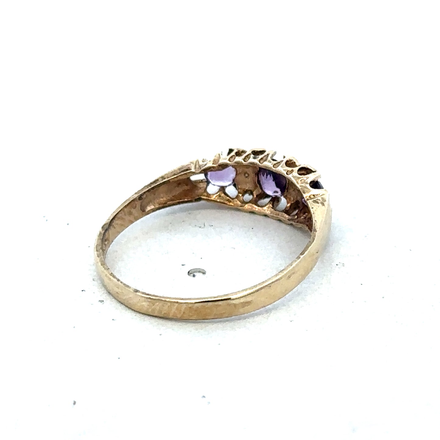 9ct yellow gold ring in size N with a sleek, polished finish by Reeves and Sons, displayed on a neutral background.