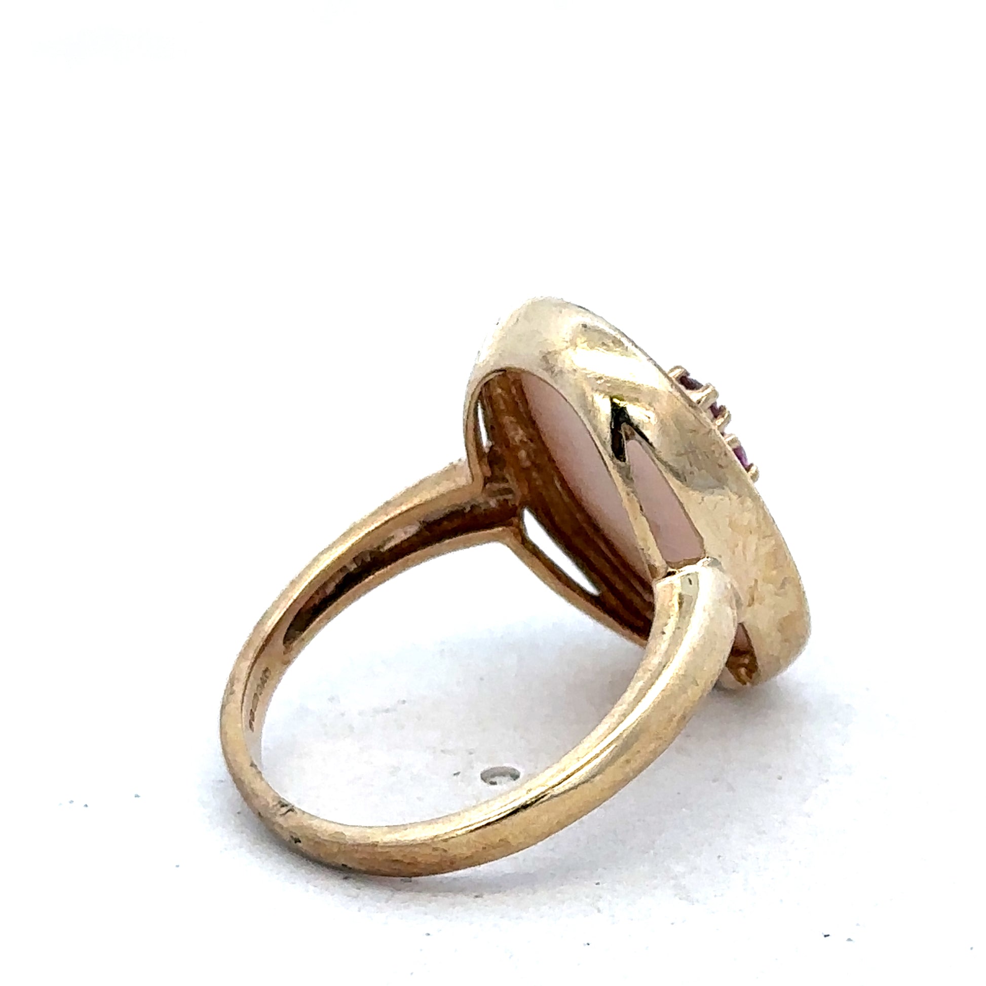 9ct yellow gold ring size N from Reeves and Sons, showcasing a smooth polished band and elegant design.