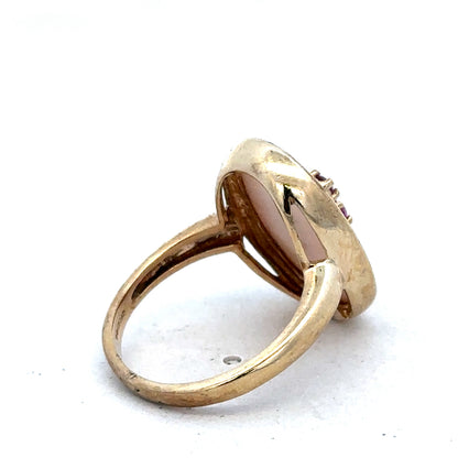 9ct yellow gold ring size N from Reeves and Sons, showcasing a smooth polished band and elegant design.