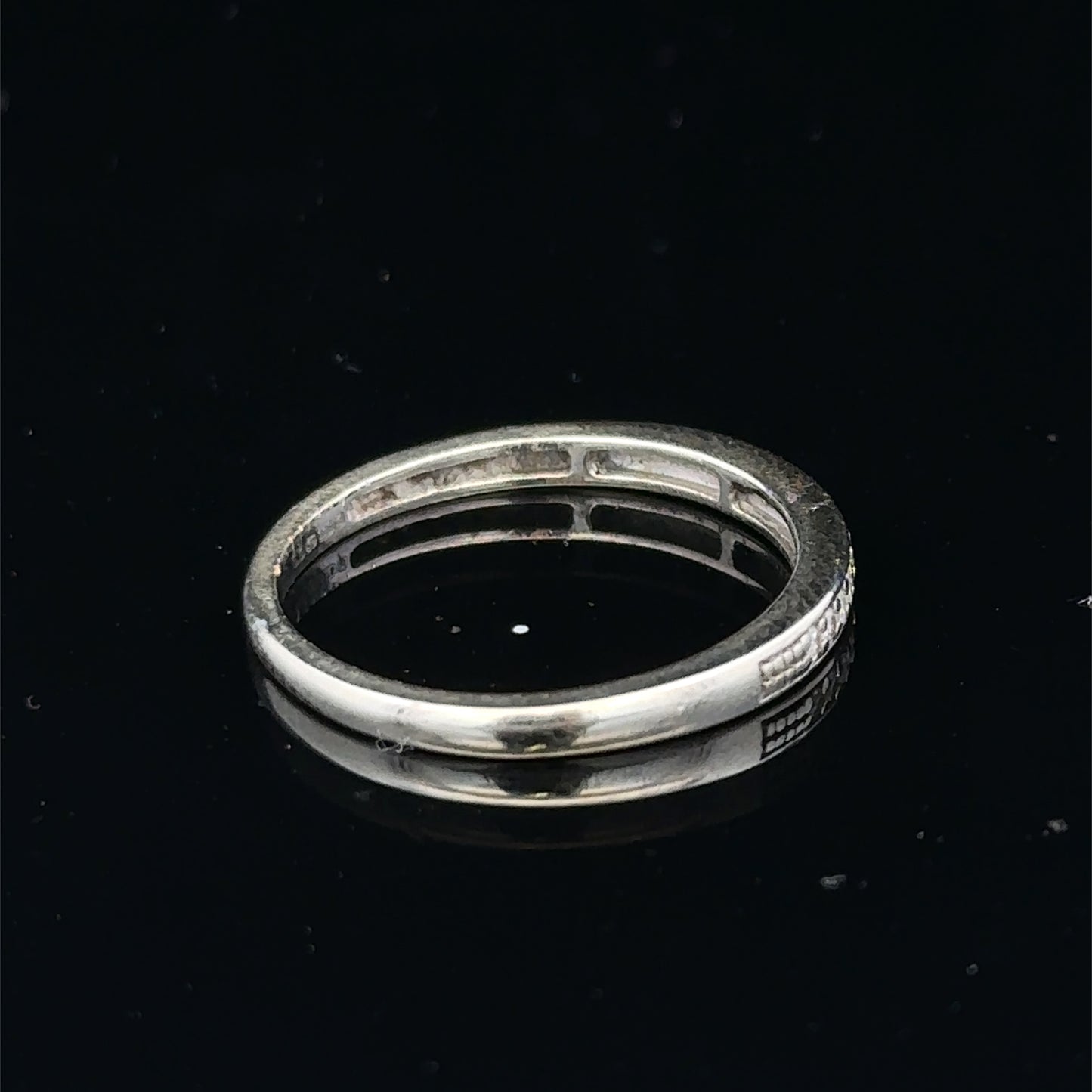 9ct white gold half eternity diamond ring in size N, showcasing sparkling diamonds and elegant design by Reeves and Sons.