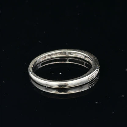 9ct white gold half eternity diamond ring in size N, showcasing sparkling diamonds and elegant design by Reeves and Sons.