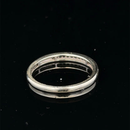 Reeves and Sons 9ct white gold half eternity diamond ring size N with sparkling diamonds along the band