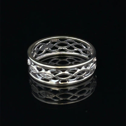 9ct white gold diamond ring in size L with sparkling diamonds, crafted by Reeves and Sons.