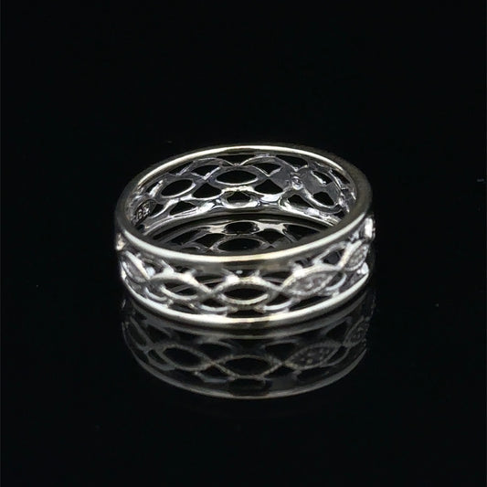 9ct white gold diamond ring in size L featuring sparkling diamonds, crafted by Reeves and Sons.