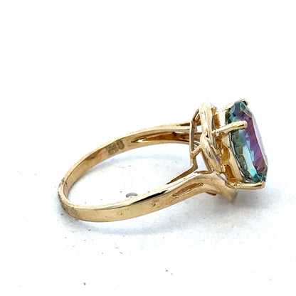 9ct yellow gold ring in size P by Reeves and Sons, featuring a smooth polished band and classic design.
