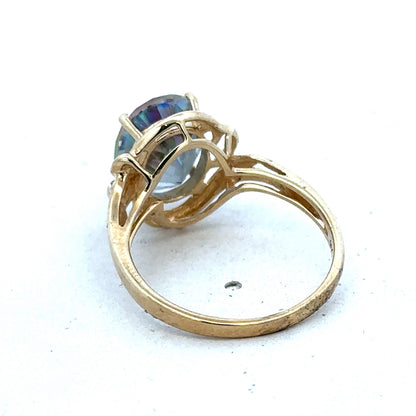 9ct yellow gold ring in size P with a smooth band, crafted by Reeves and Sons, displayed on a neutral background.