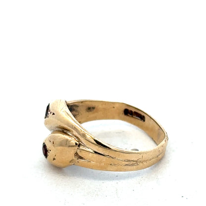9ct yellow gold ring size R by Reeves and Sons, featuring a smooth band design, photographed on a plain background.