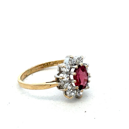 9ct yellow gold ring size N by Reeves and Sons, close-up image showing smooth band and shiny finish