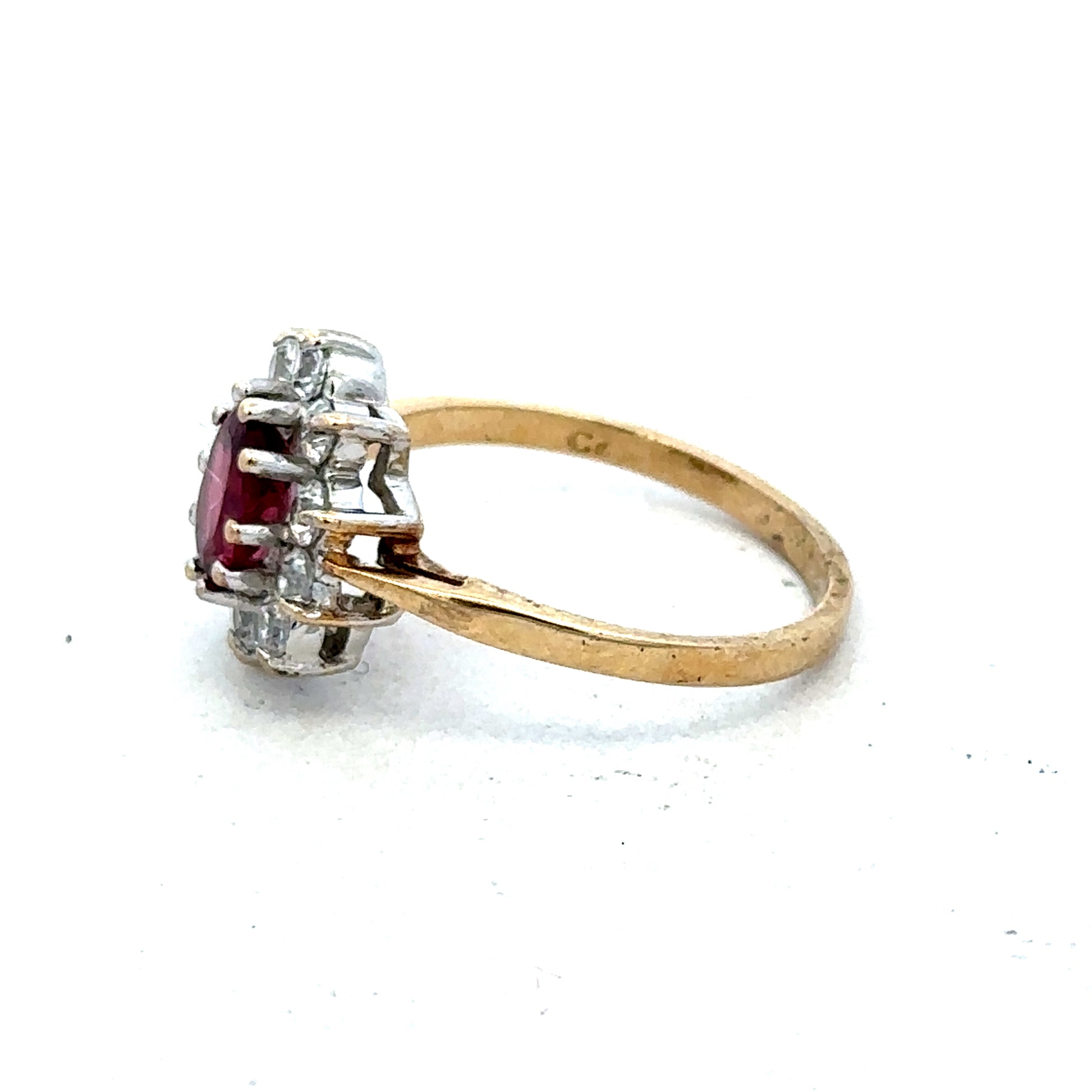9ct yellow gold ring size N by Reeves and Sons, featuring a smooth polished band and classic design.