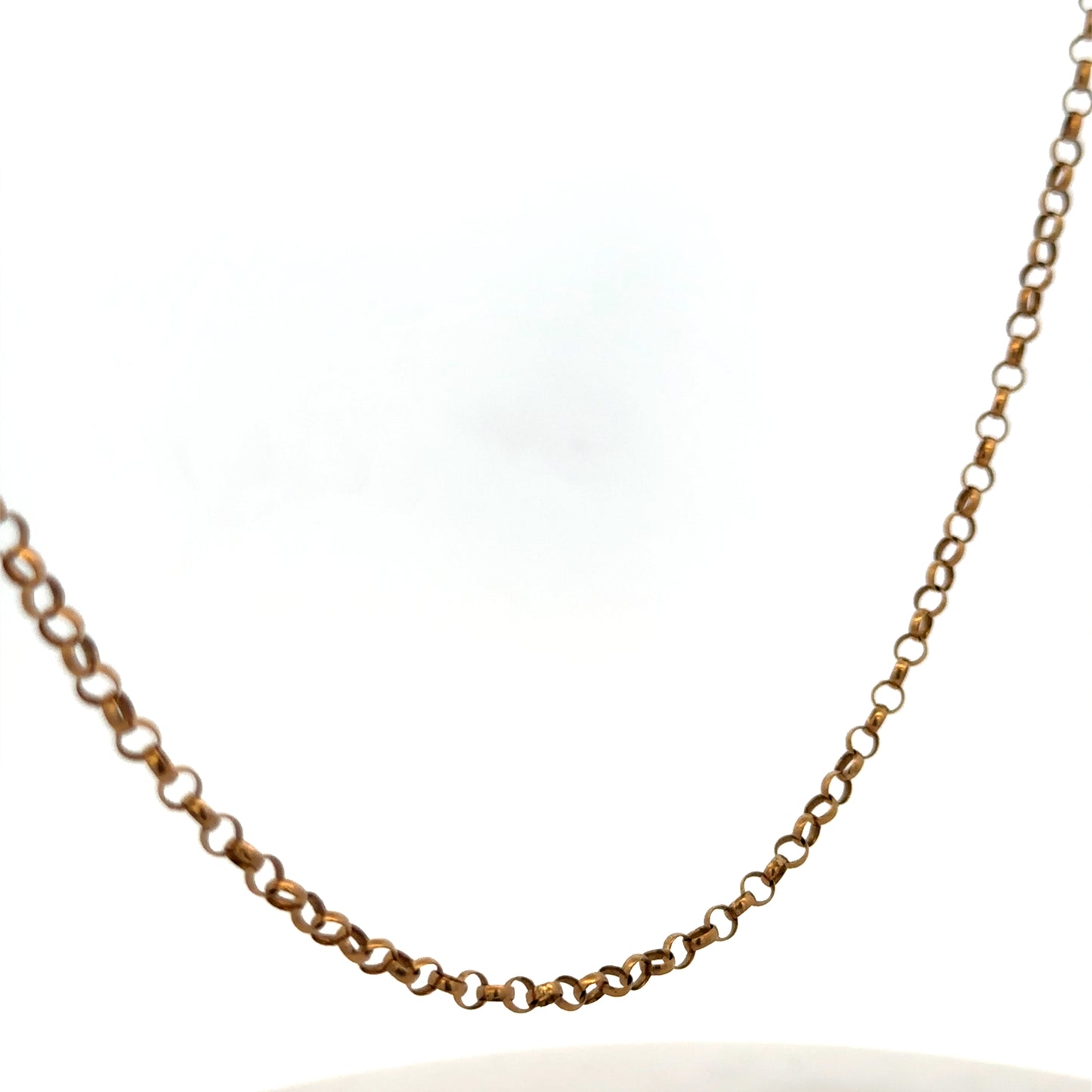 9ct yellow gold belcher chain from Reeves and Sons, showcasing a shiny, durable jewelry chain with a classic link design.