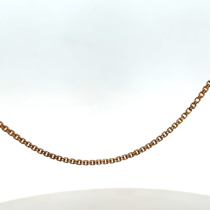 Reeves and Sons 9ct yellow gold chain, 6.5g, with a delicate link design, shown laid flat against a neutral background.