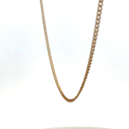 9ct yellow gold chain from Reeves and Sons, weighing 4.6g, with a detailed close-up of the chain links.