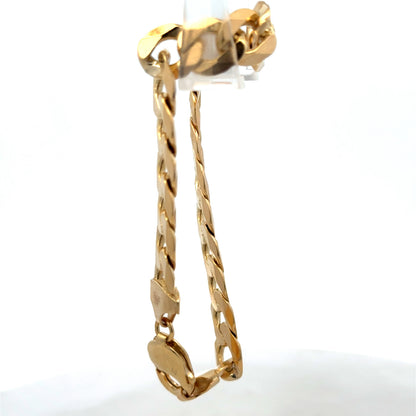 9ct yellow gold curb bracelet weighing 29.9g with intricate link design, crafted by Reeves and Sons.