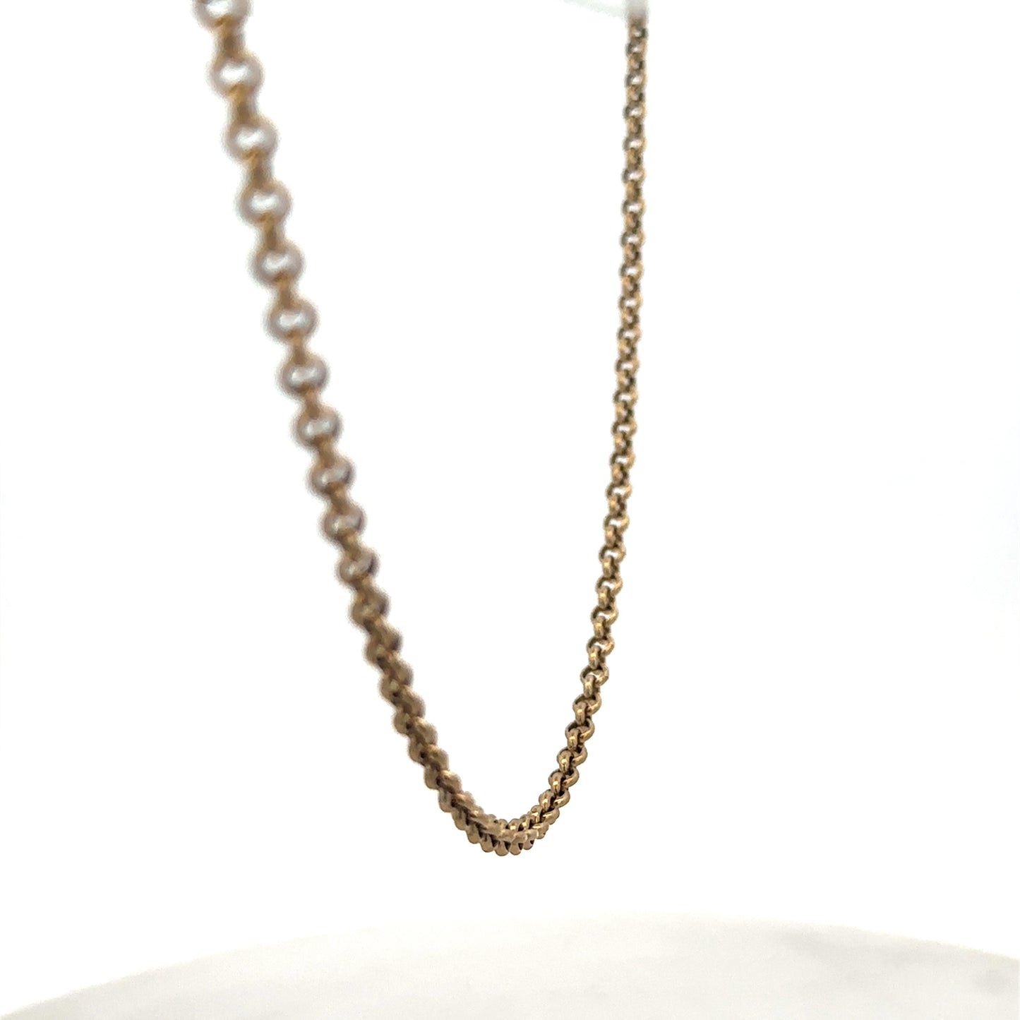 9ct yellow gold belcher chain weighing 13.4g with a polished finish, crafted by Reeves and Sons.