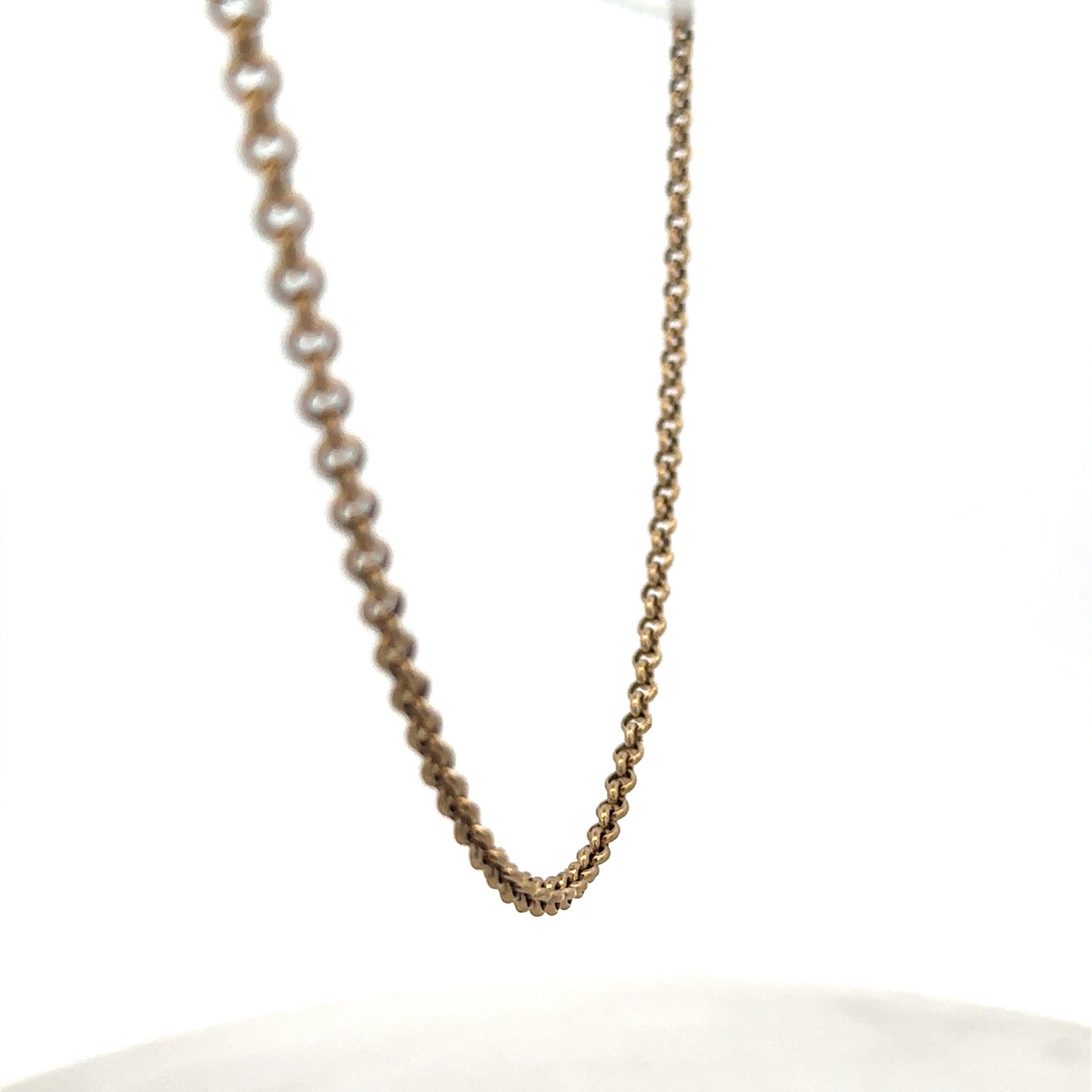 9ct yellow gold belcher chain weighing 13.4g with a polished finish, crafted by Reeves and Sons.
