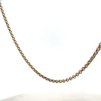 9ct yellow gold belcher chain with a polished finish, weighing 13.4g, crafted by Reeves and Sons.