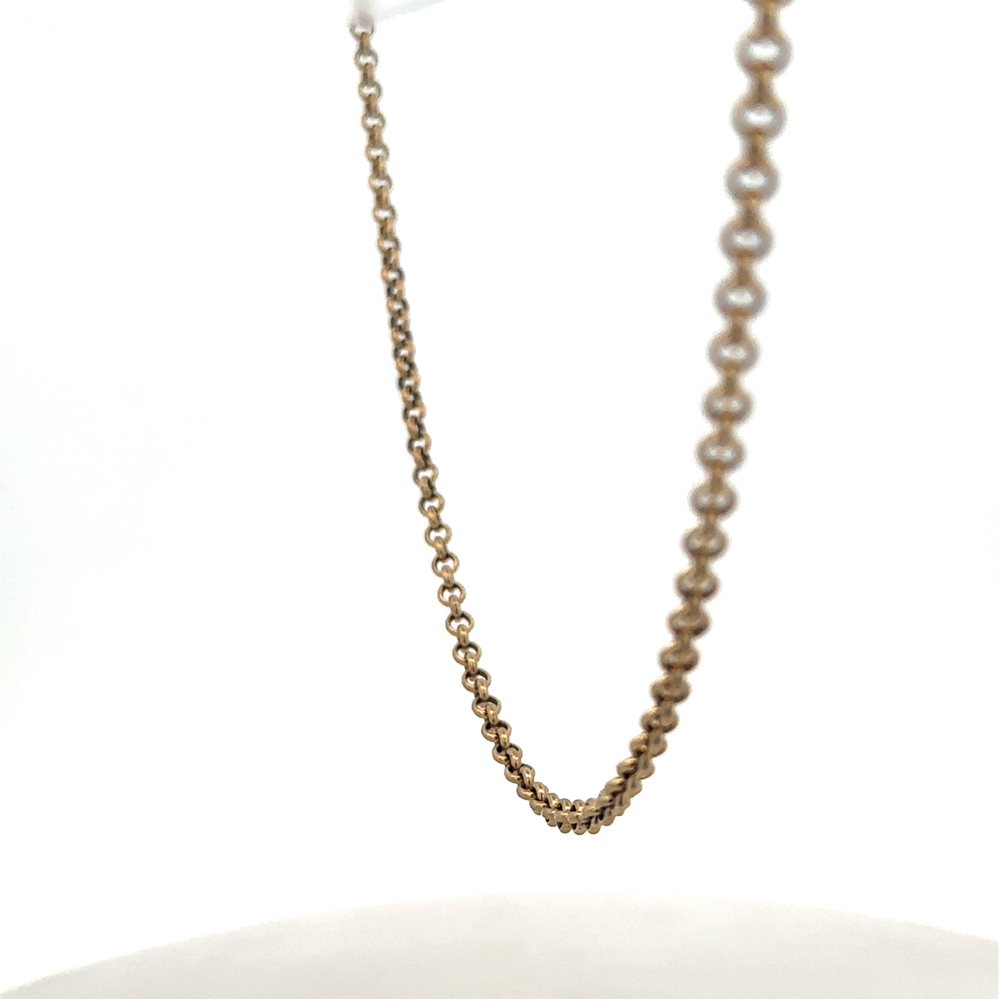 9ct yellow gold belcher chain with a polished finish, weighing 13.4g, from Reeves and Sons.