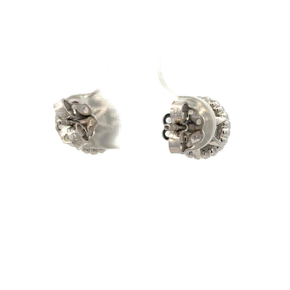 18ct white gold lab-grown diamond stud earrings from Reeves and Sons with sparkling diamonds, weight 3.3g, elegant and timeless jewelry
