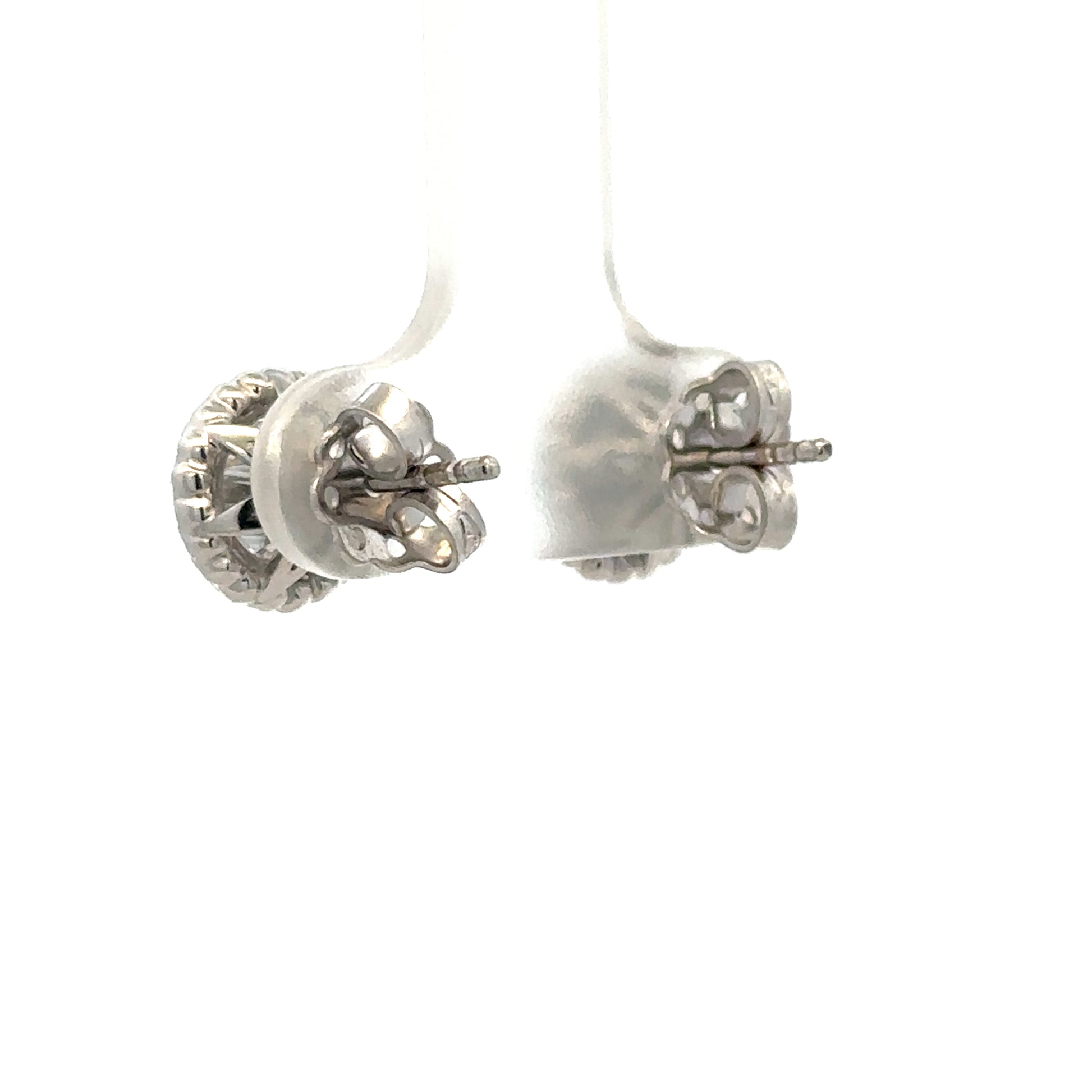 Reeves and Sons 18ct white gold lab-grown diamond stud earrings, 3.3g, featuring sparkling diamonds in a classic setting.