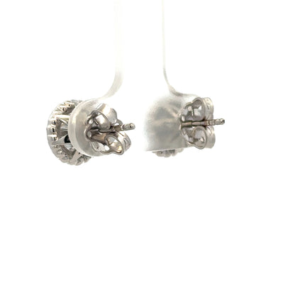 Reeves and Sons 18ct white gold lab-grown diamond stud earrings, 3.3g, featuring sparkling diamonds in a classic setting.