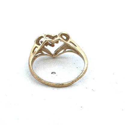 9ct yellow gold MUM ring in size N from Reeves and Sons, featuring a polished band with engraved details.
