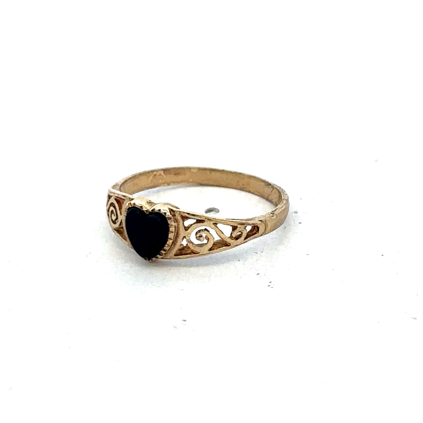 9ct yellow gold ring in size L by Reeves and Sons, featuring a smooth polished band and elegant design.