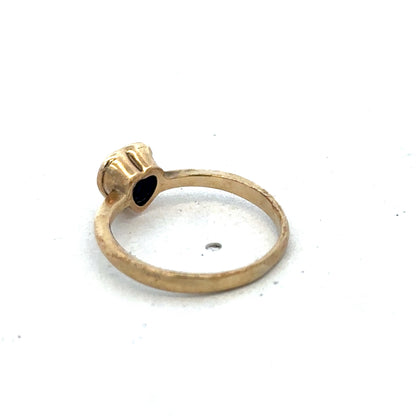 9ct yellow gold ring size J from Reeves and Sons, close-up showing smooth polished band and elegant design.