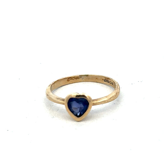 9ct yellow gold ring in size J with a smooth finish, crafted by Reeves and Sons, shown on a neutral background.