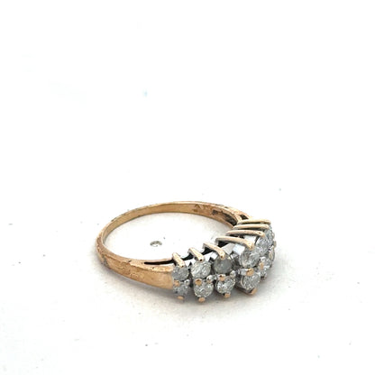 9ct yellow gold ring in size N1/2 by Reeves and Sons, featuring a polished band and elegant design.