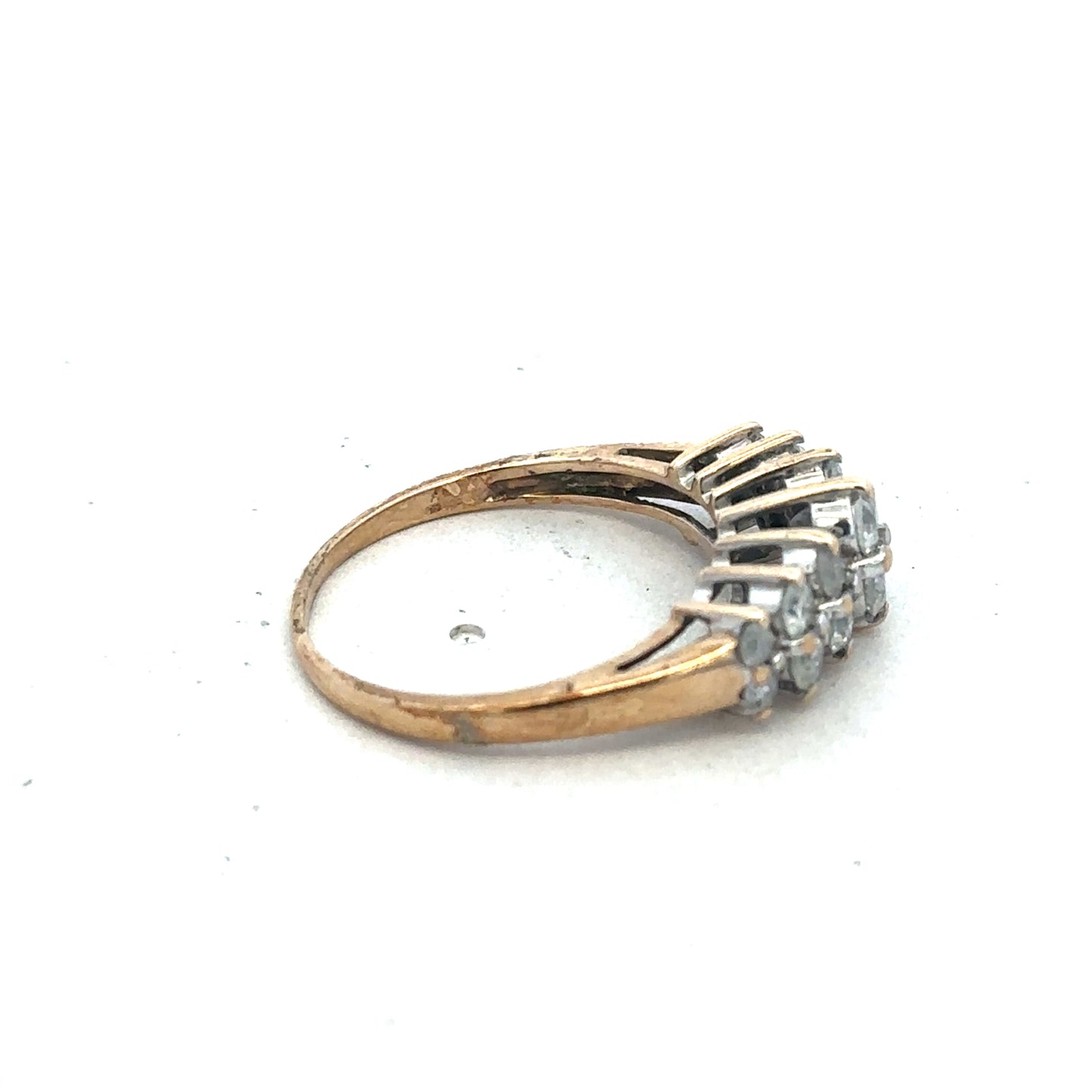 9ct yellow gold ring size N1/2 with smooth band, featuring a polished finish and subtle gold shine.