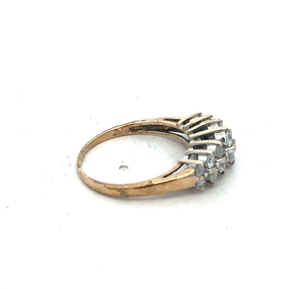 9ct yellow gold ring size N1/2 with smooth band, featuring a polished finish and subtle gold shine.