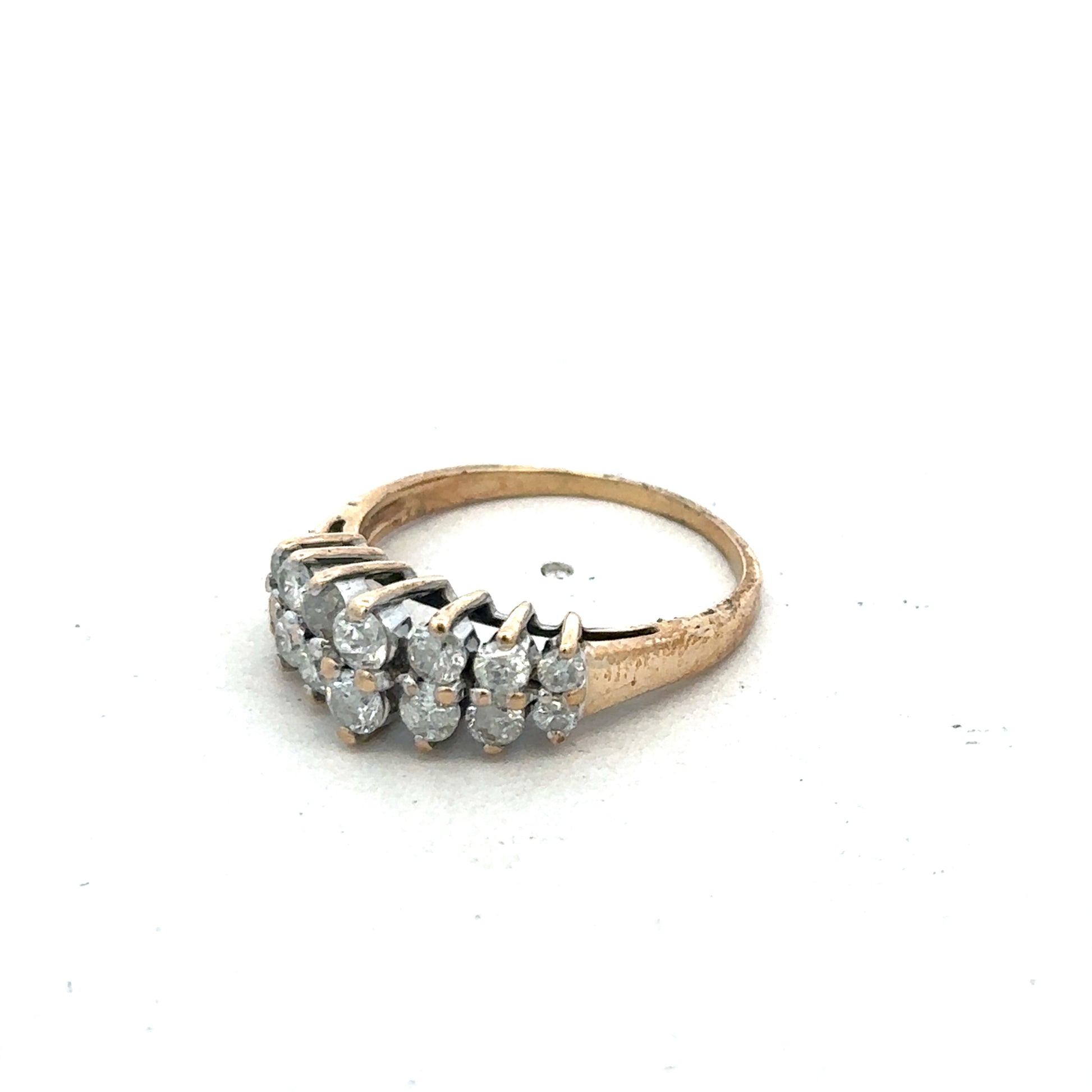 9ct yellow gold ring size N1/2 with a smooth polished band, crafted by Reeves and Sons.