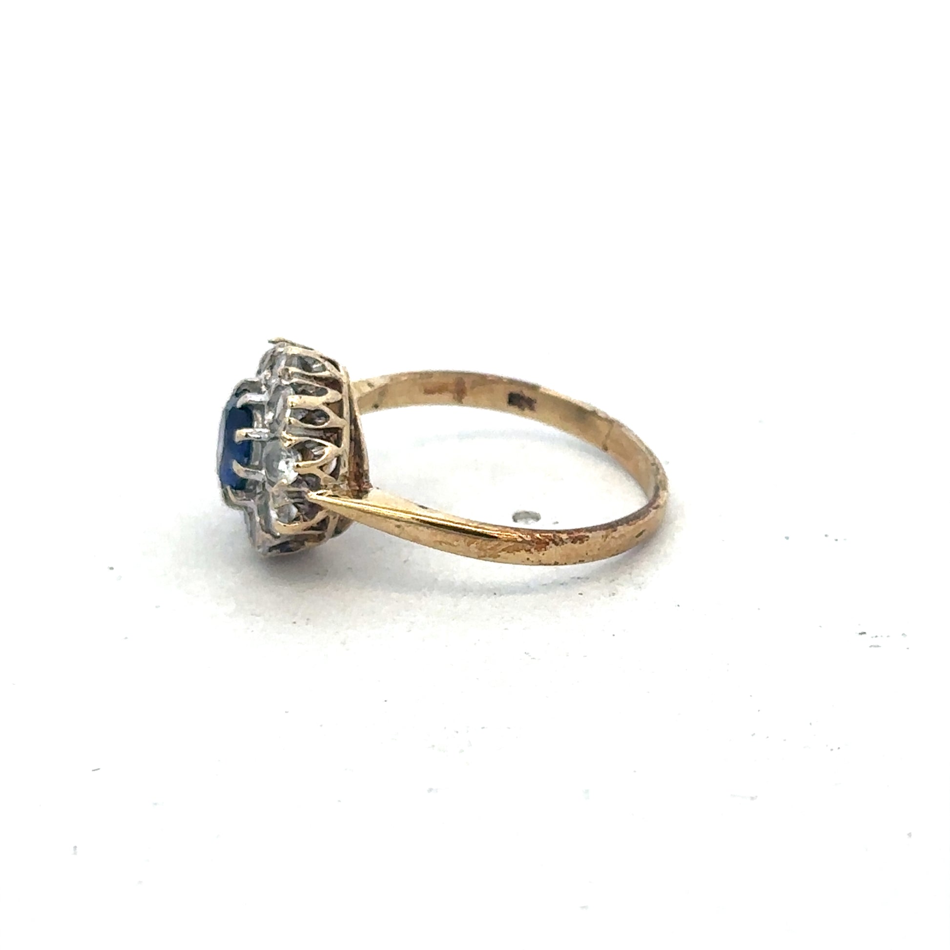 9ct yellow gold ring size N from Reeves and Sons, showcasing a smooth band with a polished finish.