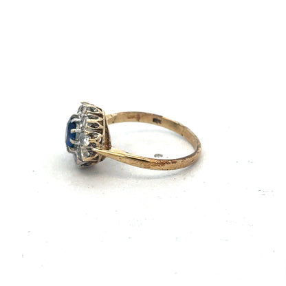 9ct yellow gold ring size N from Reeves and Sons, showcasing a smooth band with a polished finish.