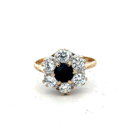 9ct yellow gold ring size O by Reeves and Sons, showcasing a polished band with smooth finish.