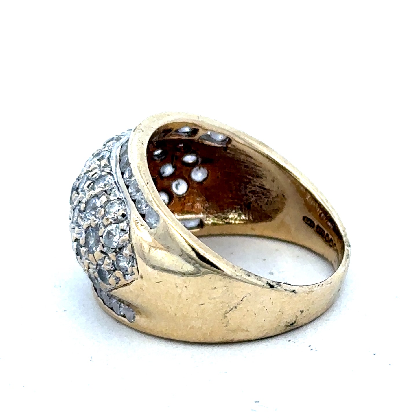 9ct yellow gold ring in size U with a smooth band, crafted by Reeves and Sons.