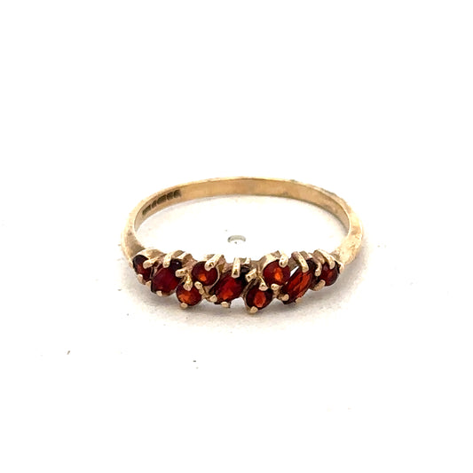 9ct yellow gold ring size N with smooth band, crafted by Reeves and Sons, displayed on a plain background
