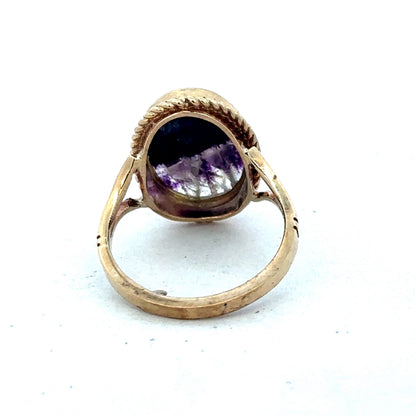9ct yellow gold ring size L from Reeves and Sons, close-up showing smooth polished band and classic design.