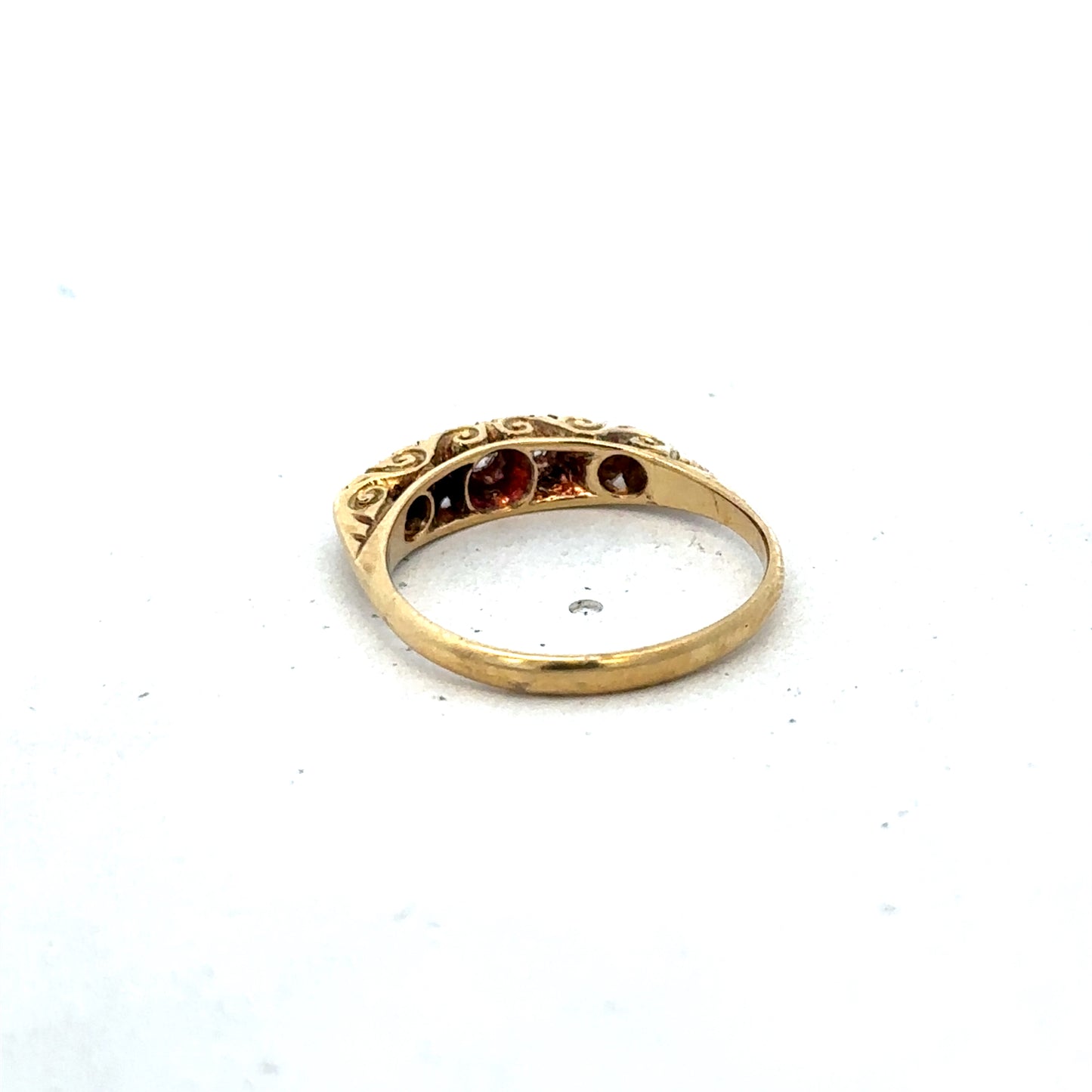 18ct yellow gold diamond ring in size L1/2, featuring sparkling diamonds, from Reeves and Sons.