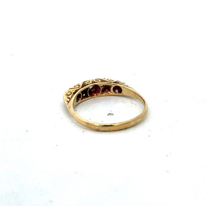 18ct yellow gold diamond ring in size L1/2, featuring sparkling diamonds, from Reeves and Sons.