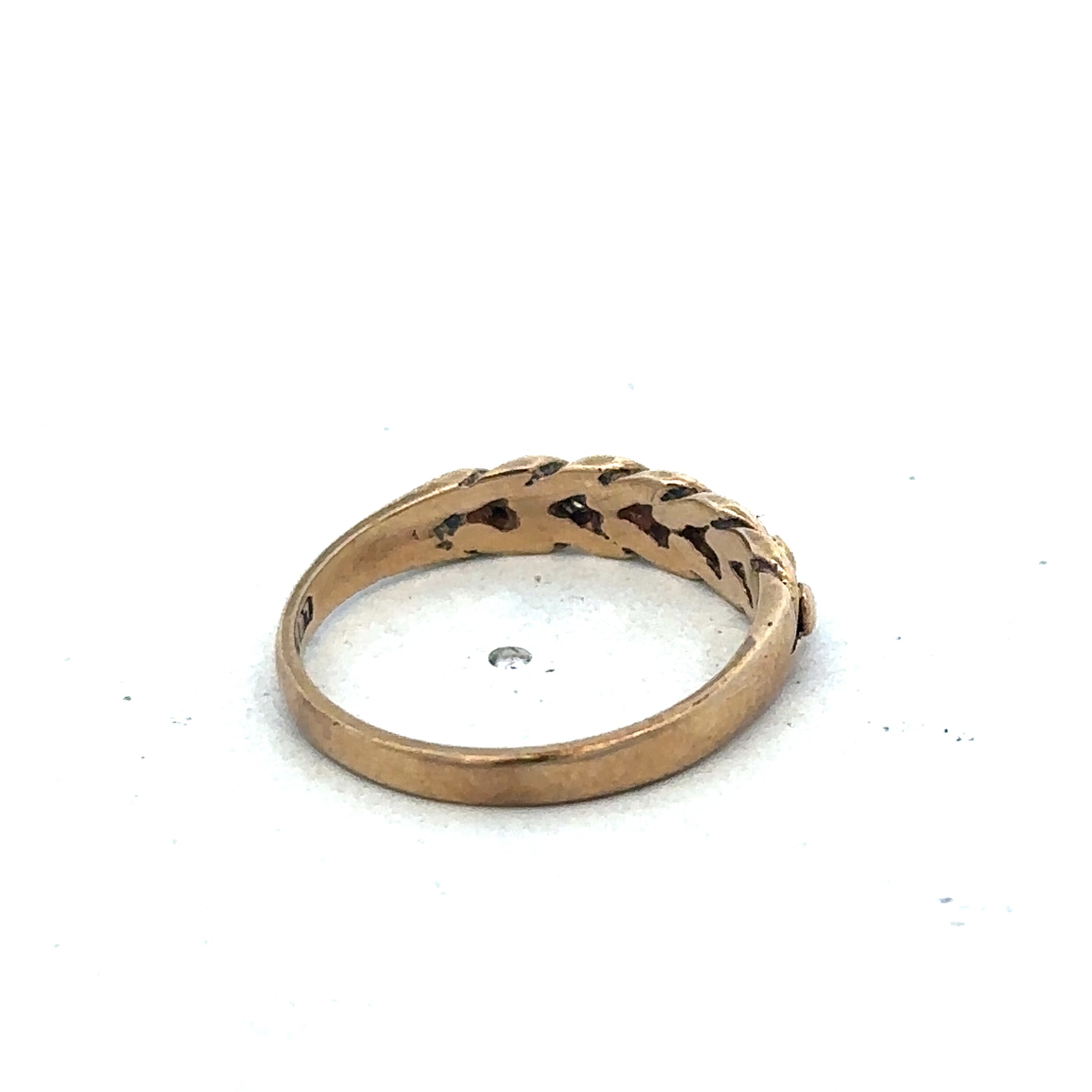 9ct yellow gold keeper ring size K by Reeves and Sons, featuring a sleek, polished band design.