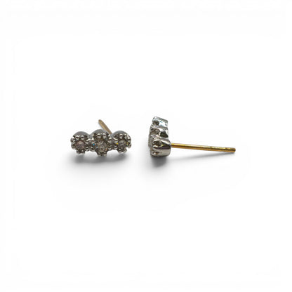 18ct  yellow and white gold diamond stud earrings sh26734b