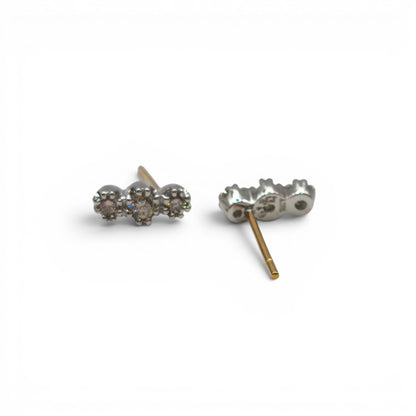 18ct  yellow and white gold diamond stud earrings sh26734b